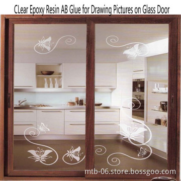 Clear Epoxy Resin AB Glue for Drawing on Door Glass